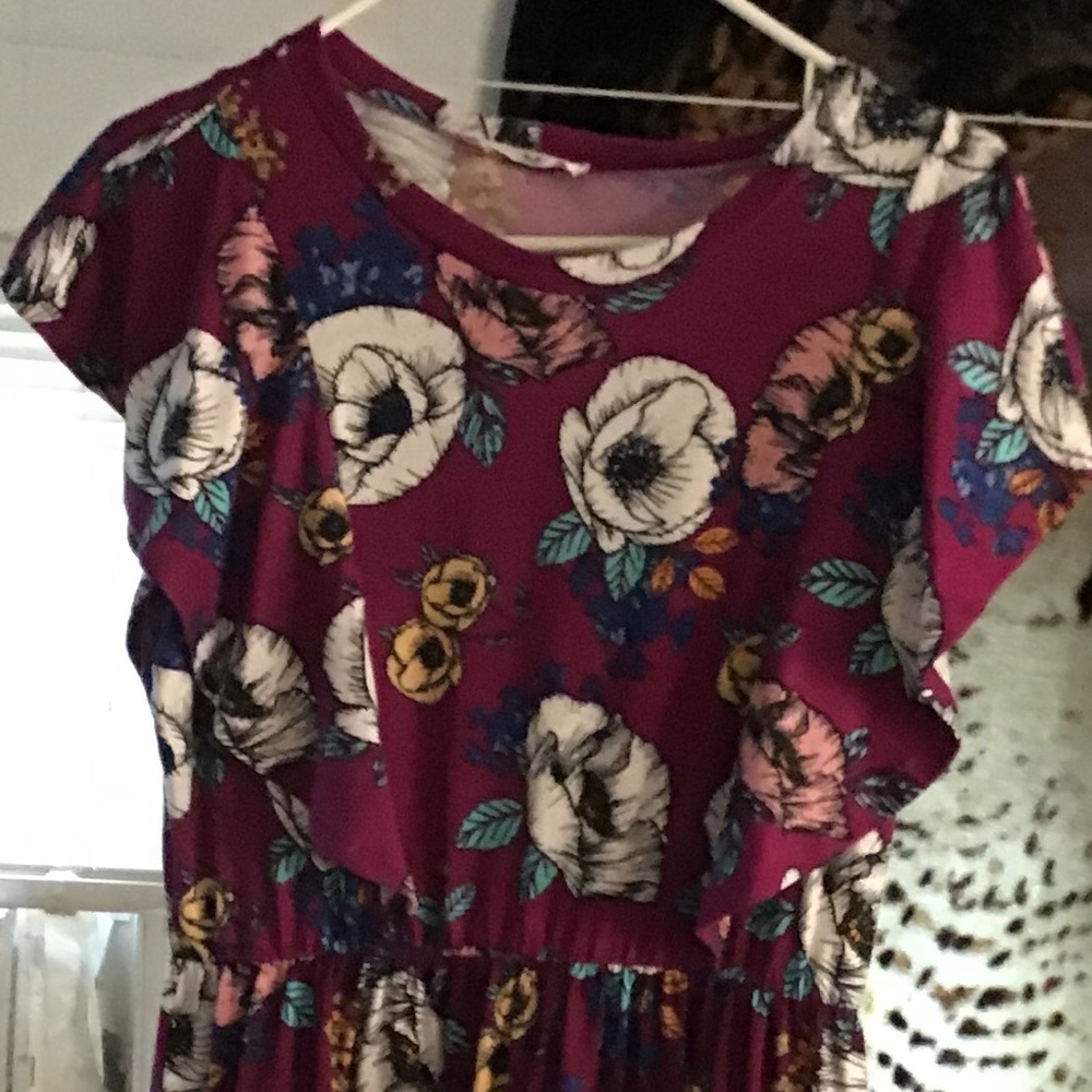 Top magenta with floral print from Amelia James